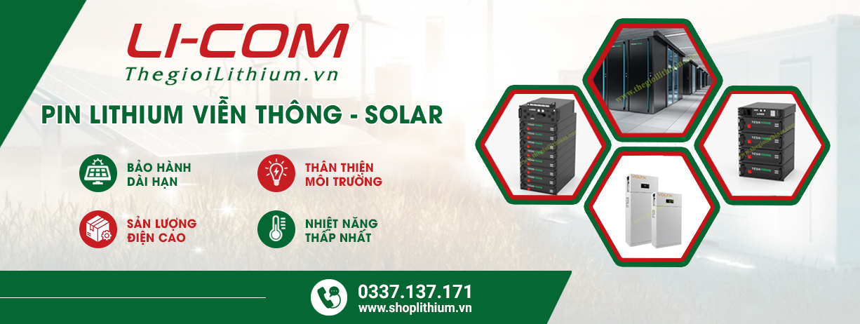 Pin Xe Đạp Điện | Xe Máy Điện Lithium | Pin Viễn Thông Solar Lithium 1 banner pin luthium vien thong